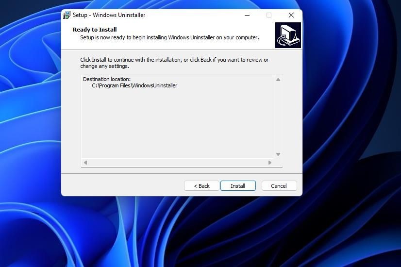 Tùy chọn cài đặt của Windows Uninstaller