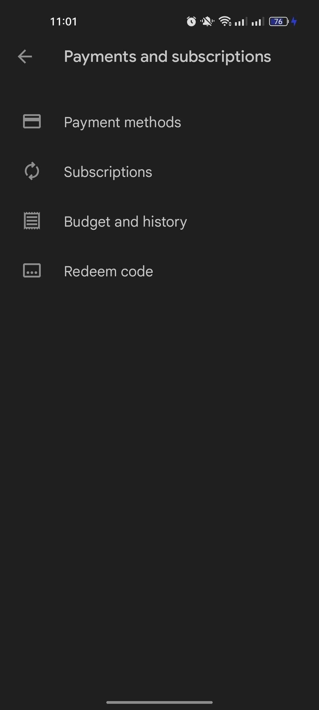 Tùy chọn đăng ký trong Play Store
