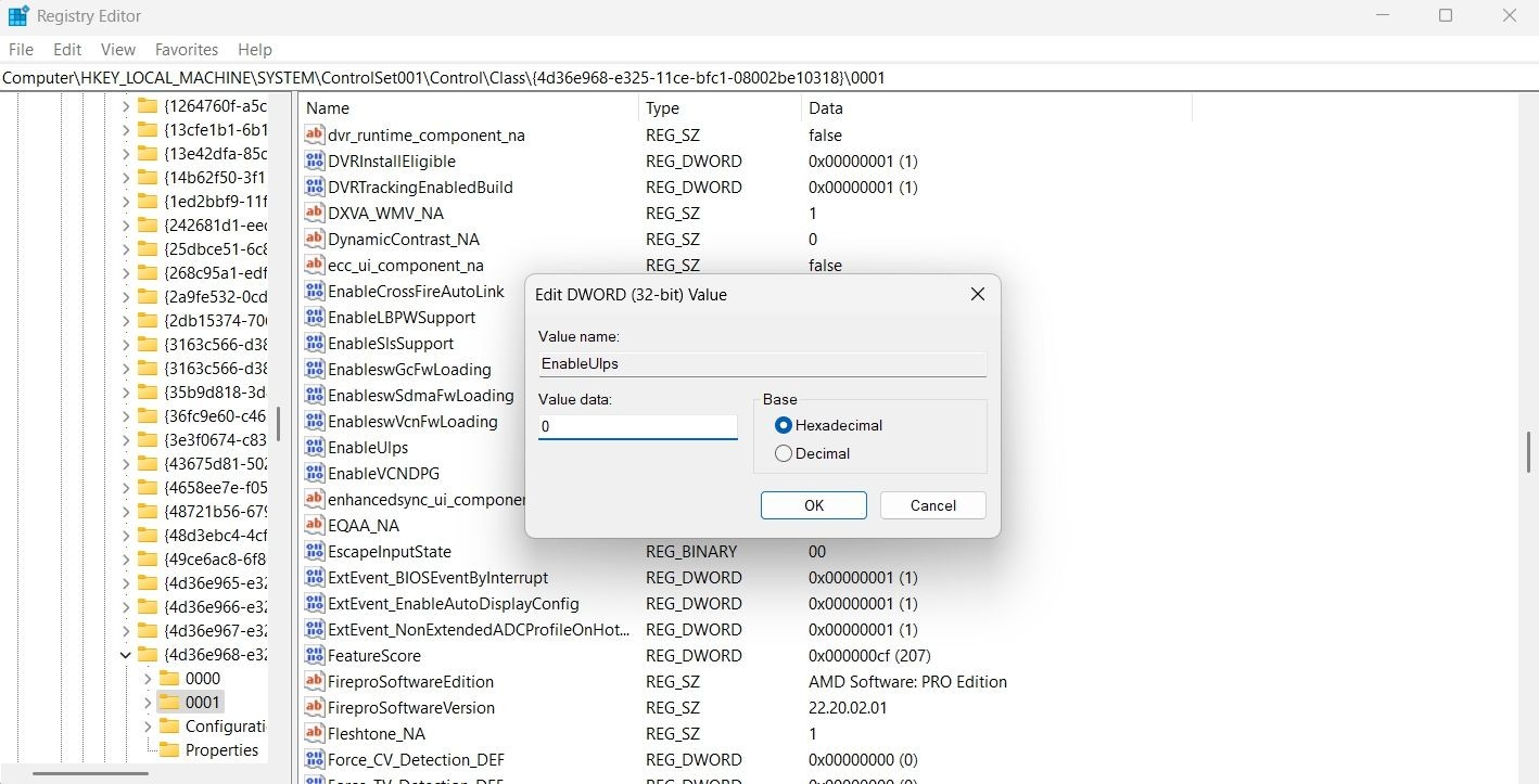 Tùy chọn EnableUlps trong Registry