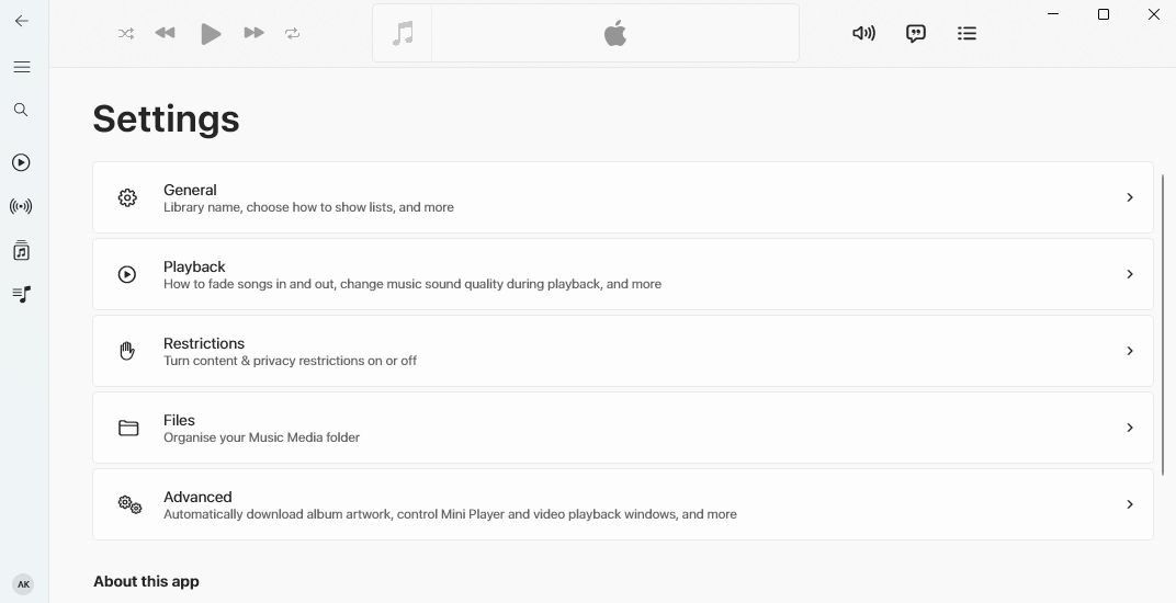Tùy chọn Hạn Chế trong ứng dụng Apple Music