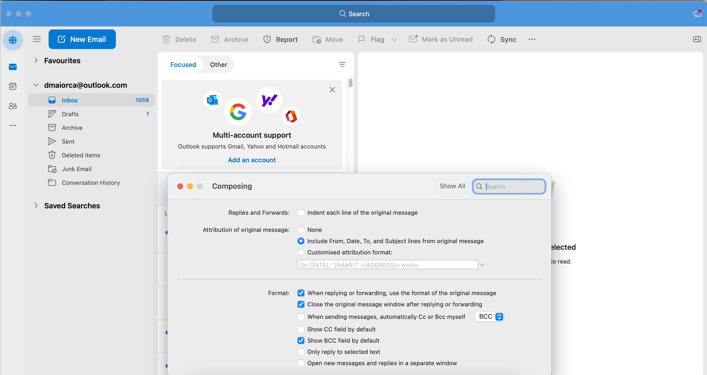 Tùy chọn hiển thị trường BCC theo mặc định trong Microsoft Outlook