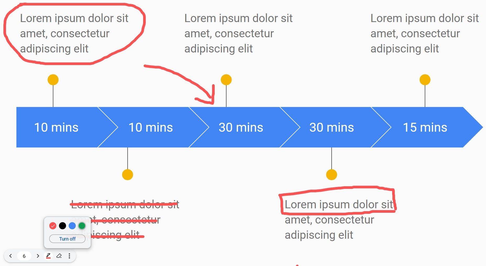 Tùy chọn màu bút trên Google Slides
