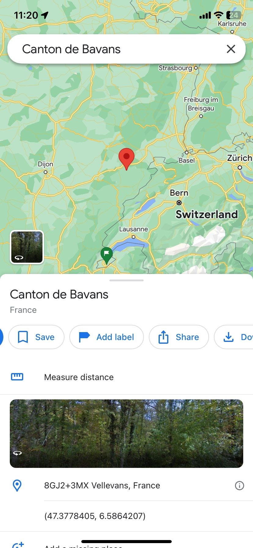Tùy chọn menu ghim trên Google Maps cho Iphone