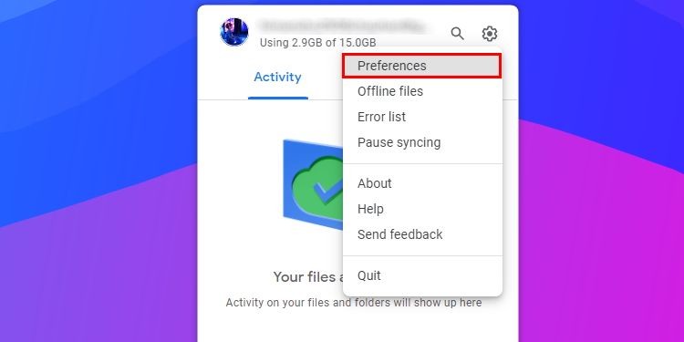 Tùy chọn Preferences trong chương trình Drive cho máy tính