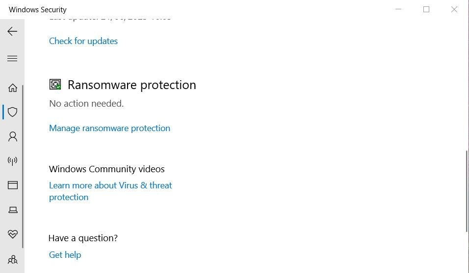 Tùy chọn quản lý bảo vệ ransomware