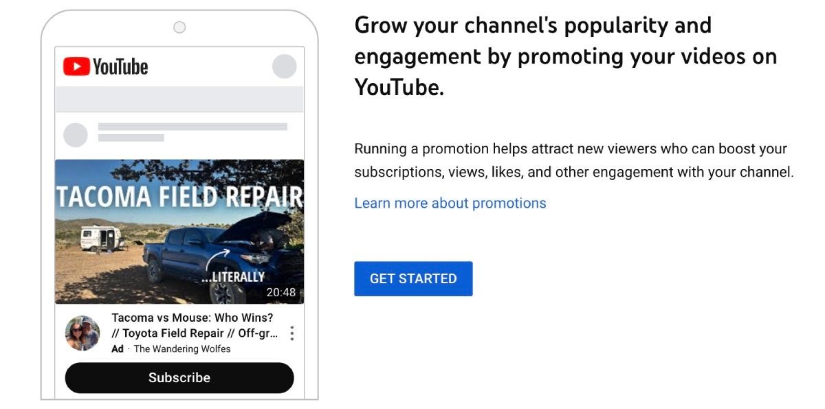 Tùy chọn quảng bá video trên YouTube