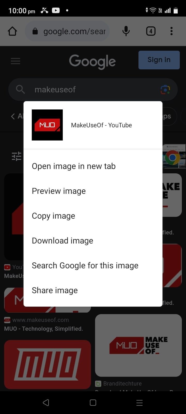 Tùy chọn sao chép hình ảnh trong Google Chrome