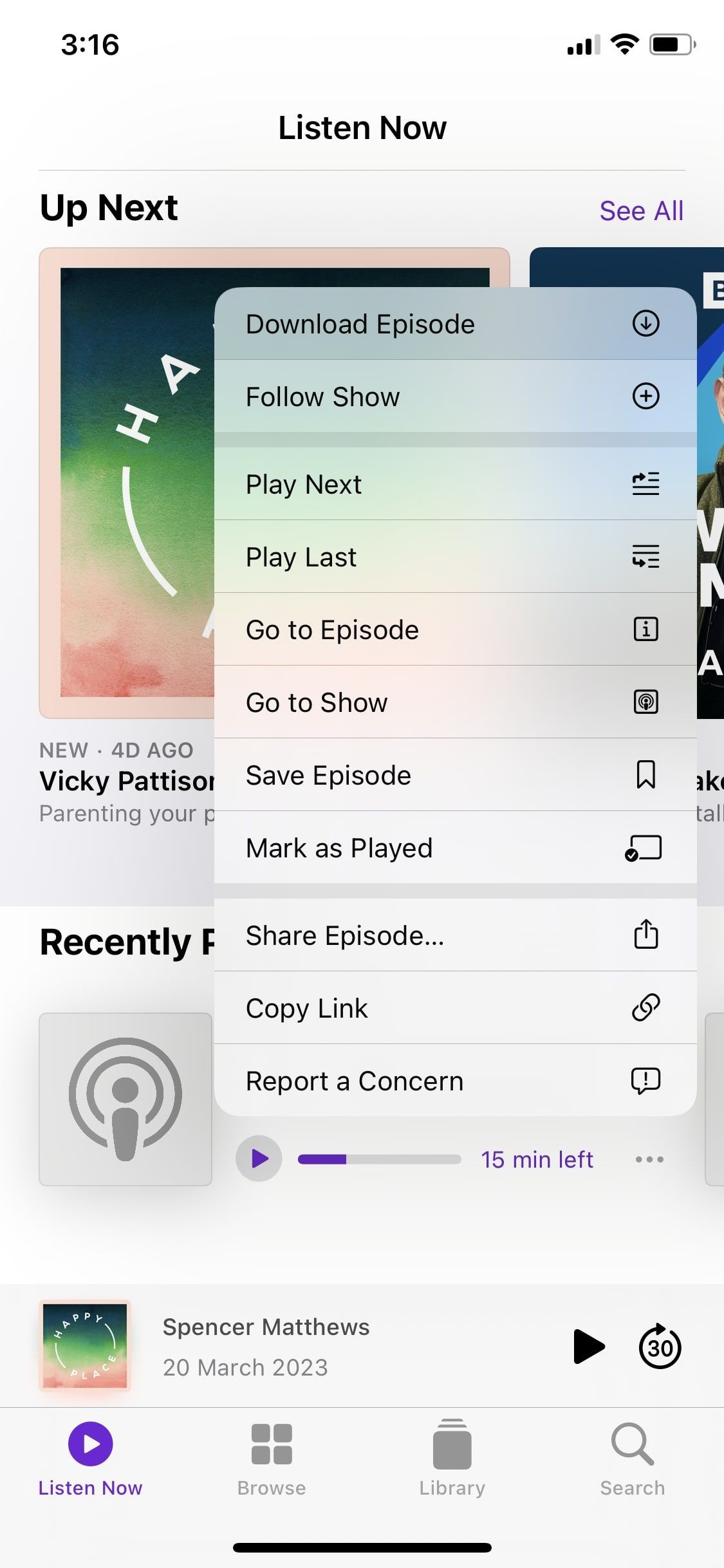 Tùy chọn tải xuống trên Apple Podcasts