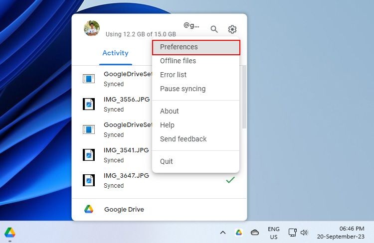 Tùy chọn thêm của Google Drive