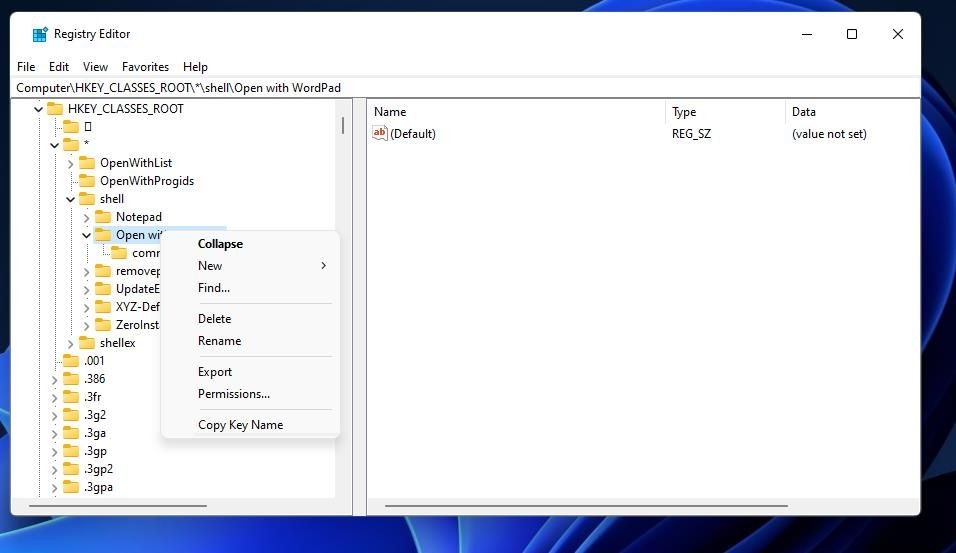 Tùy chọn xóa trong Registry