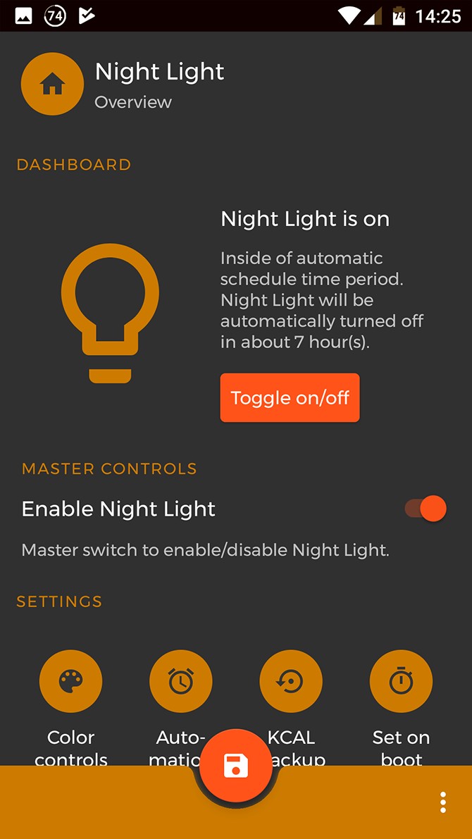 Ứng dụng ánh sáng đêm trên Android