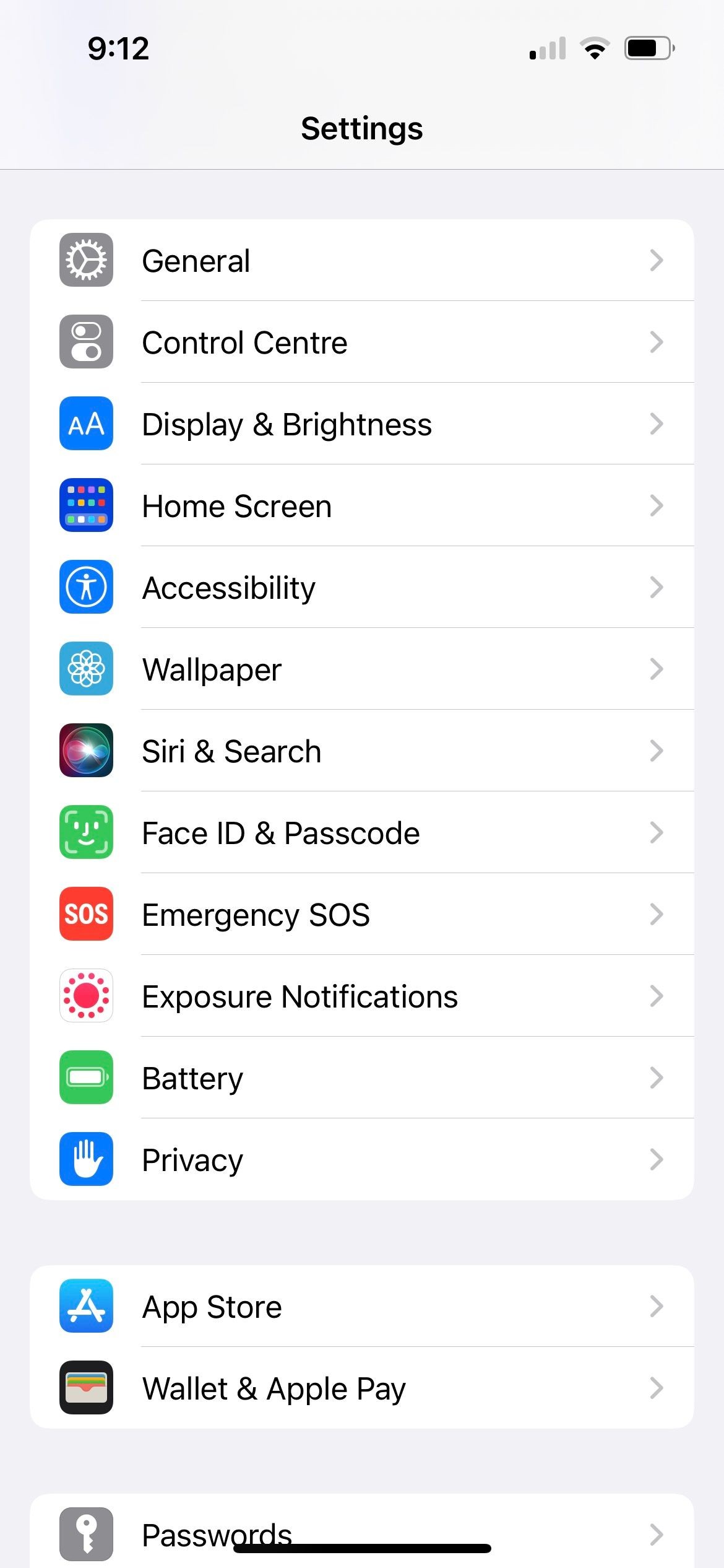 Ứng dụng Cài Đặt của iPhone