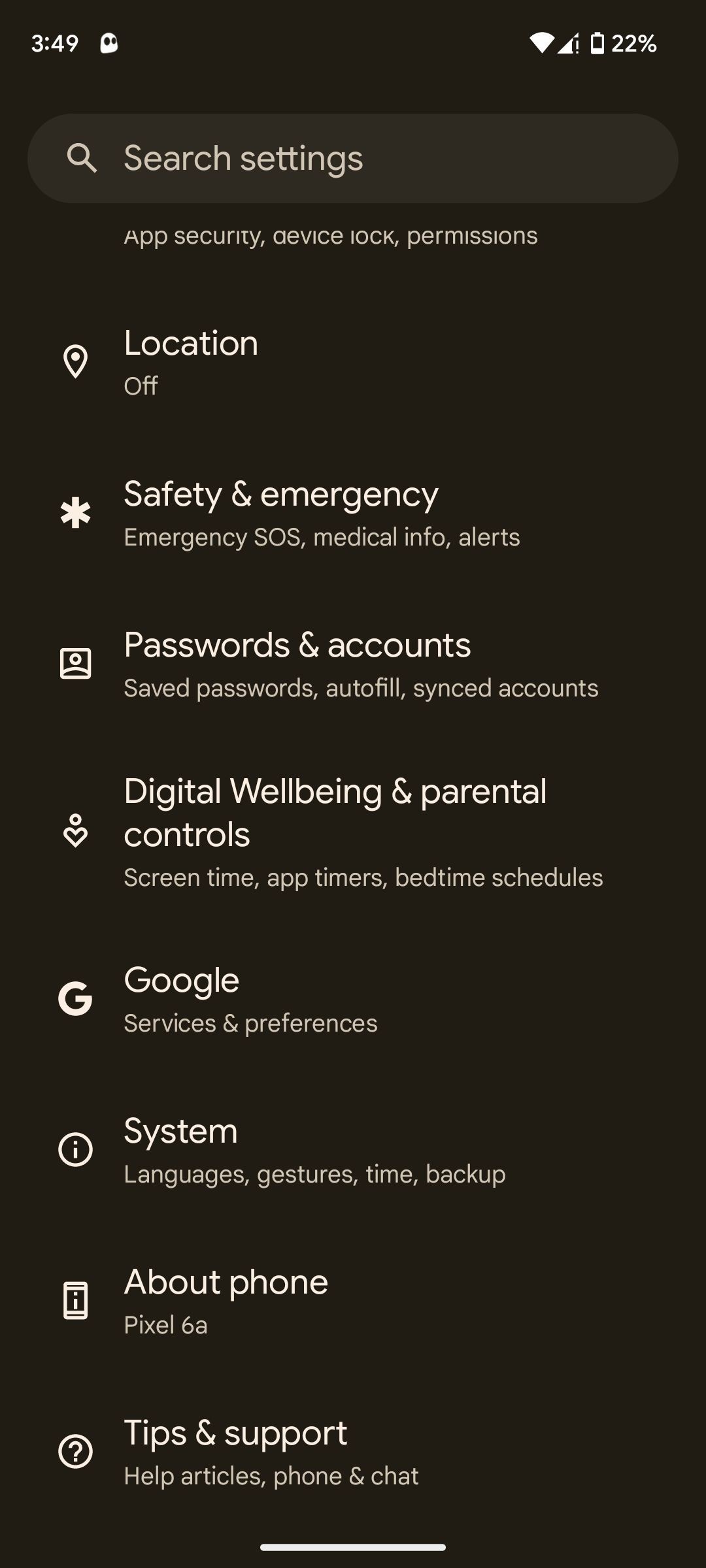 Ứng dụng Cài đặt Hệ thống trên Android