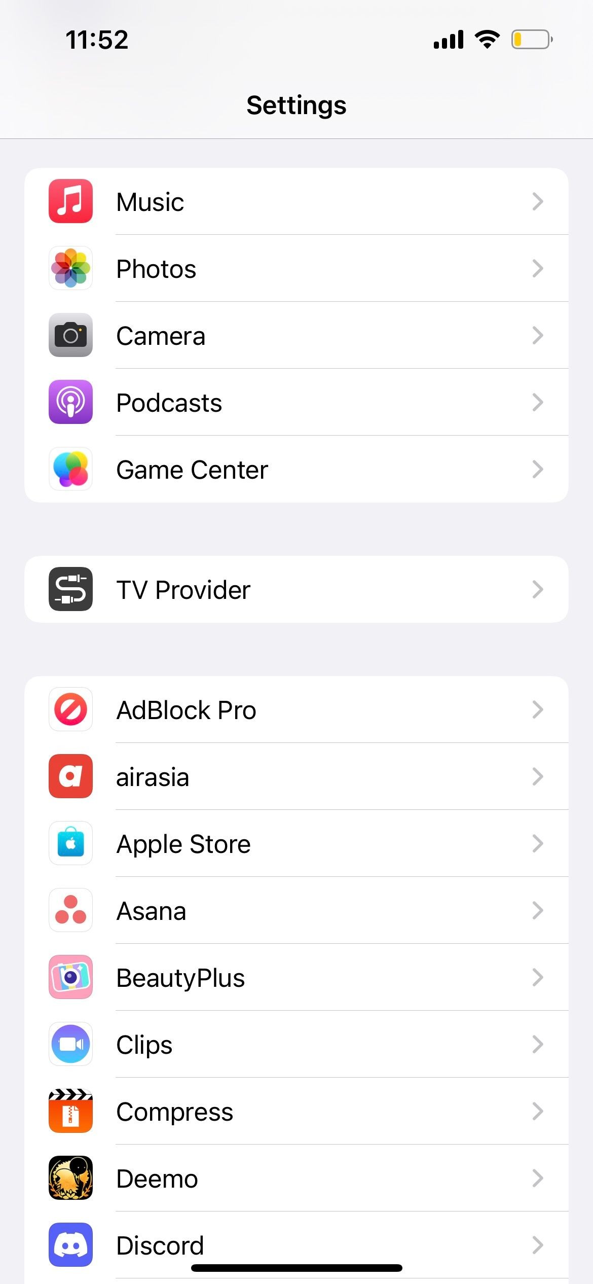 Ứng dụng cài đặt iPhone