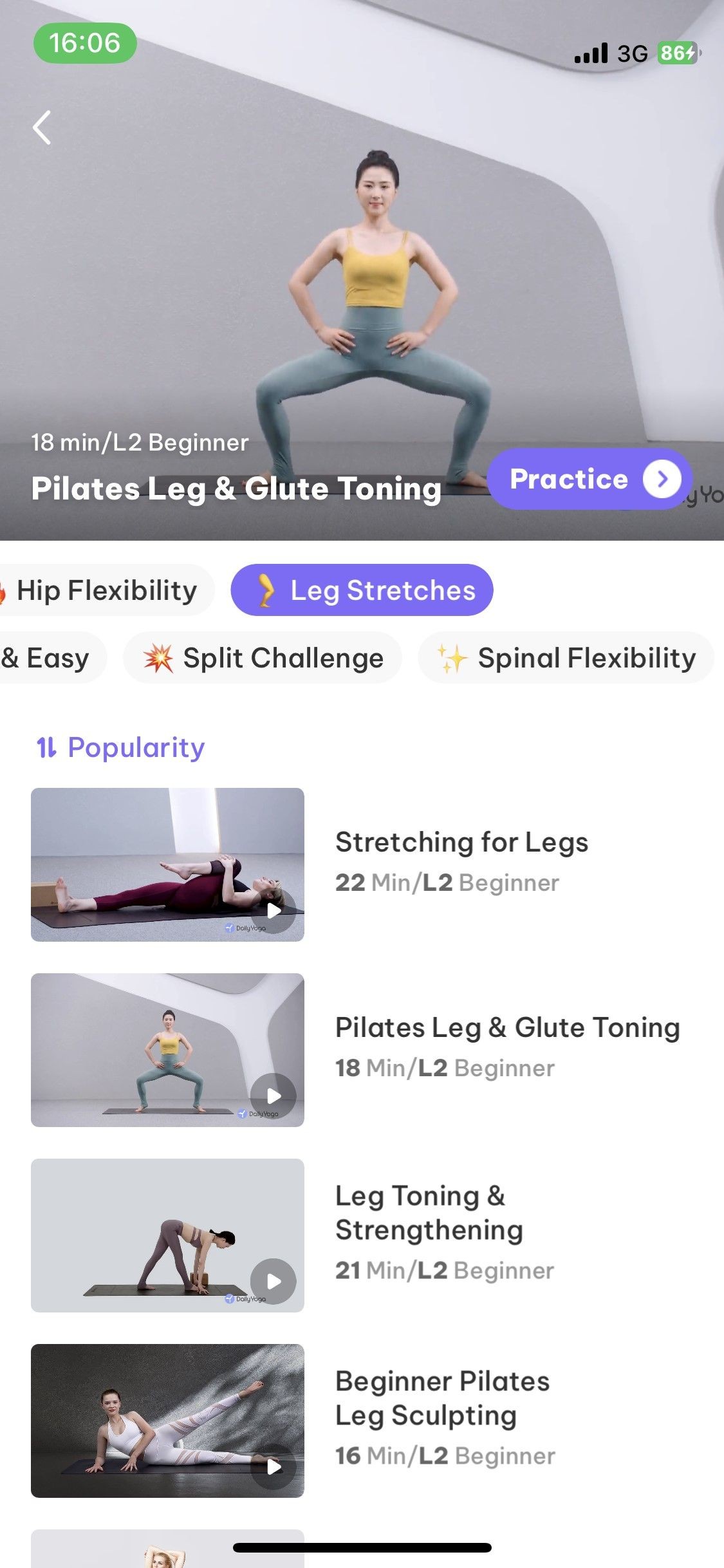 Ứng dụng Daily Yoga - kéo giãn chân cho trượt tuyết