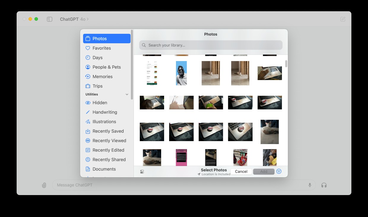 Ứng dụng desktop ChatGPT sắp xếp qua ứng dụng Photos