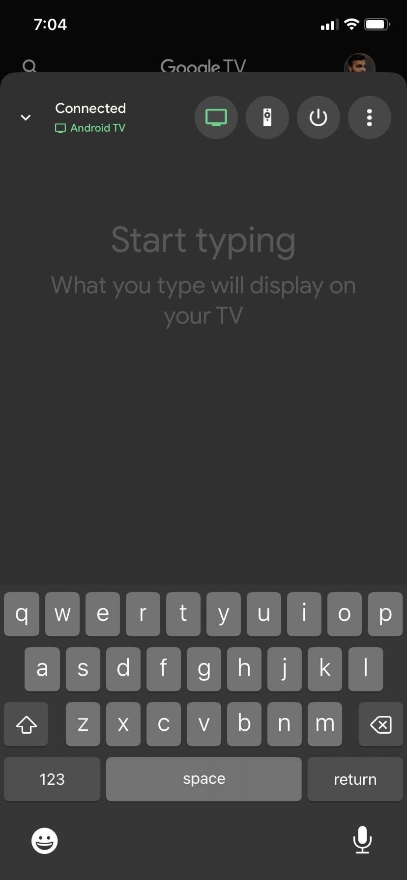 Ứng dụng Google TV tùy chọn bàn phím