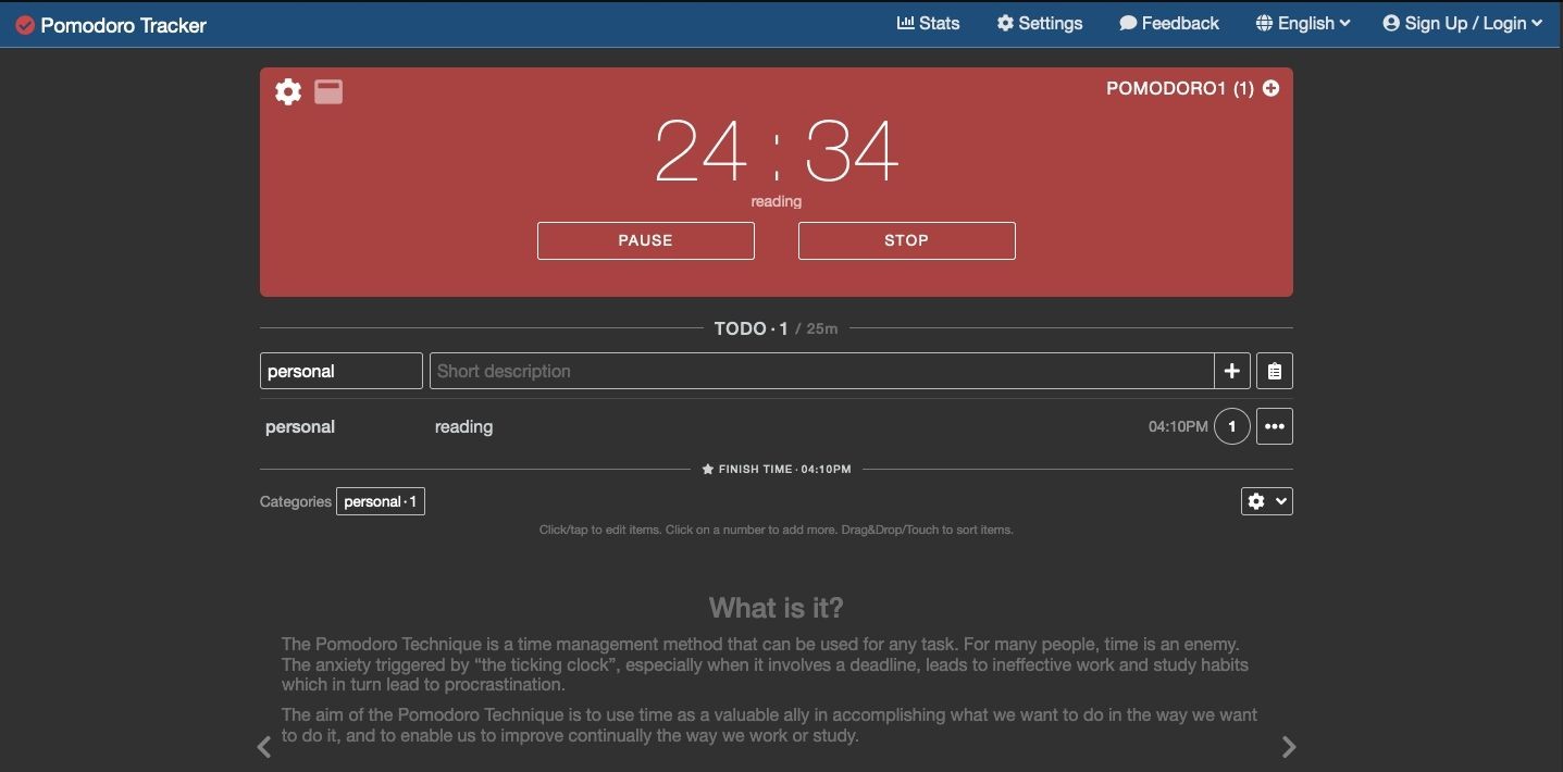 Ứng dụng Pomodoro Tracker