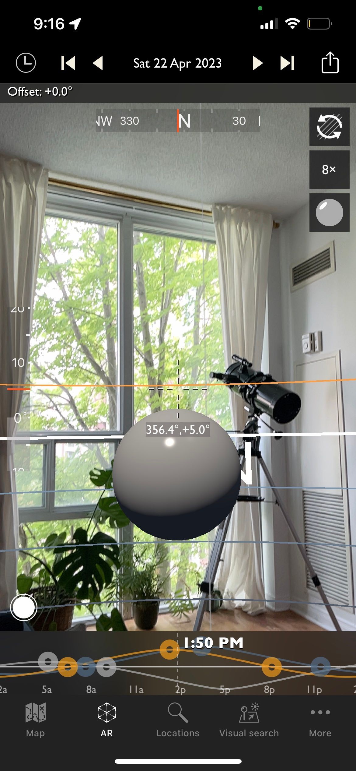 Ứng dụng The Photographer's Ephemeris hình dung ánh sáng