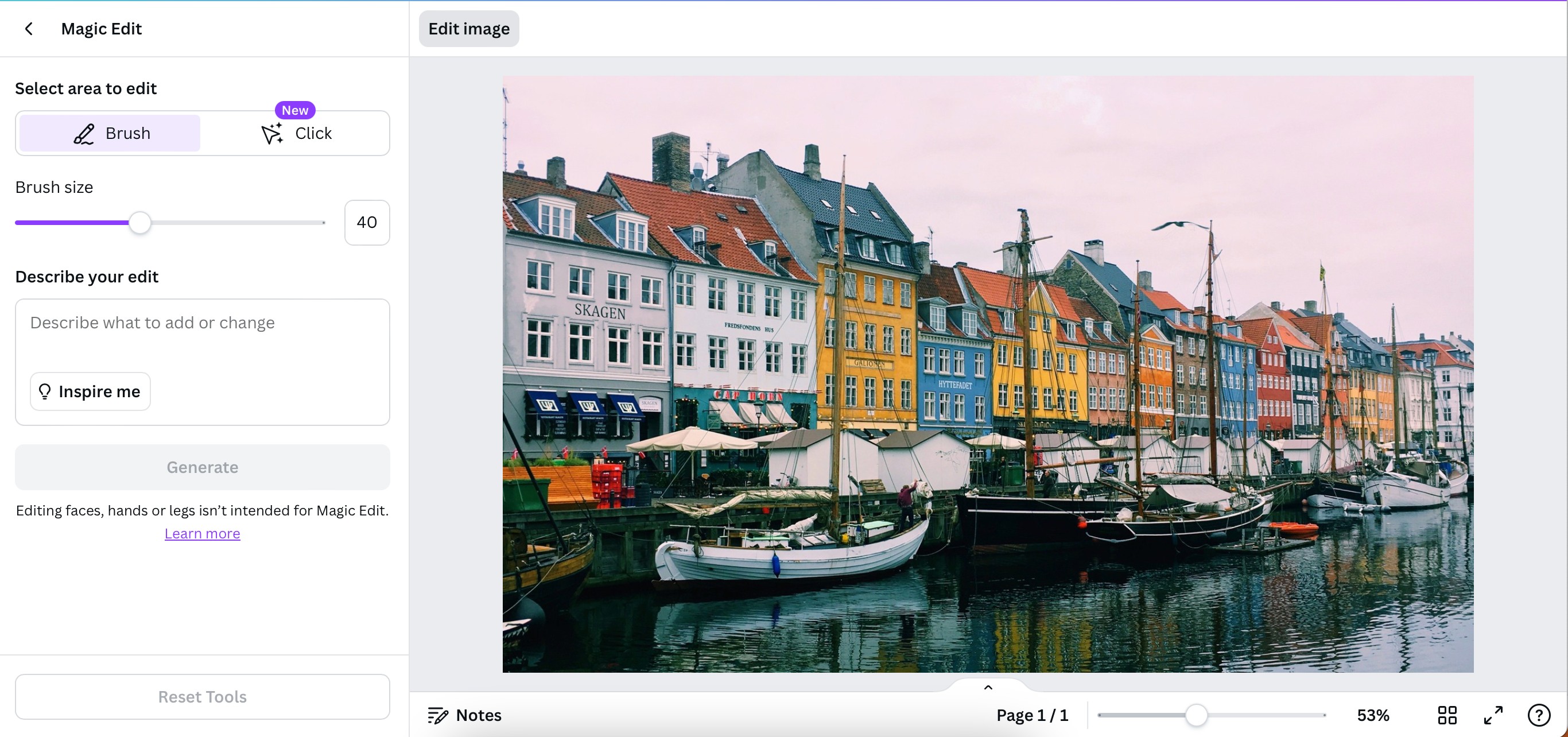 Ứng dụng web Canva với chỉnh sửa ảnh AI
