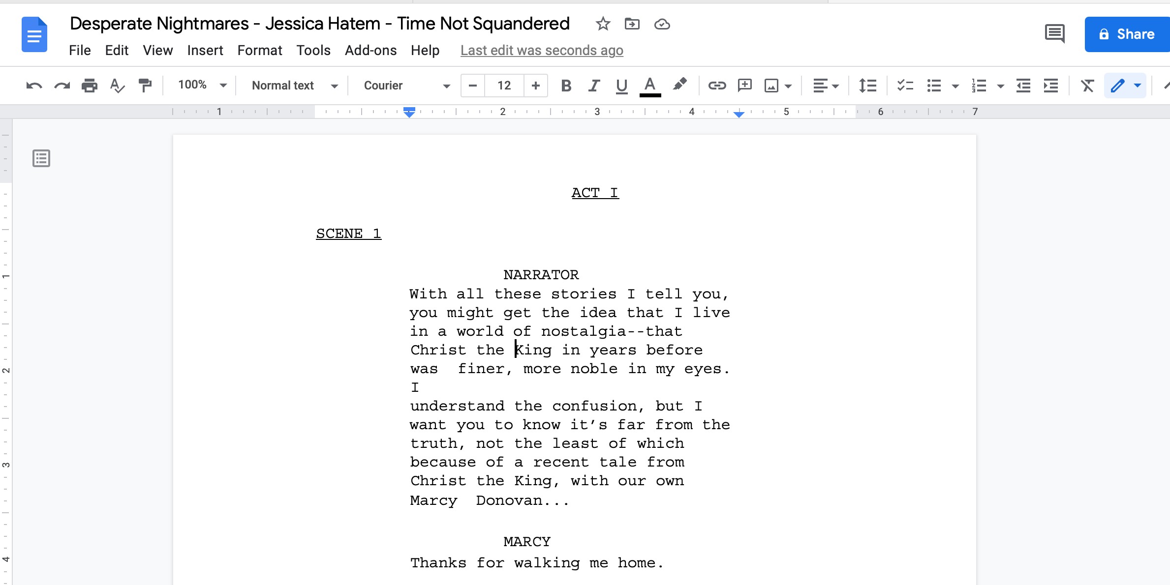 Văn bản của PDF mở và có thể chỉnh sửa trong Google Docs trên MacBook Pro
