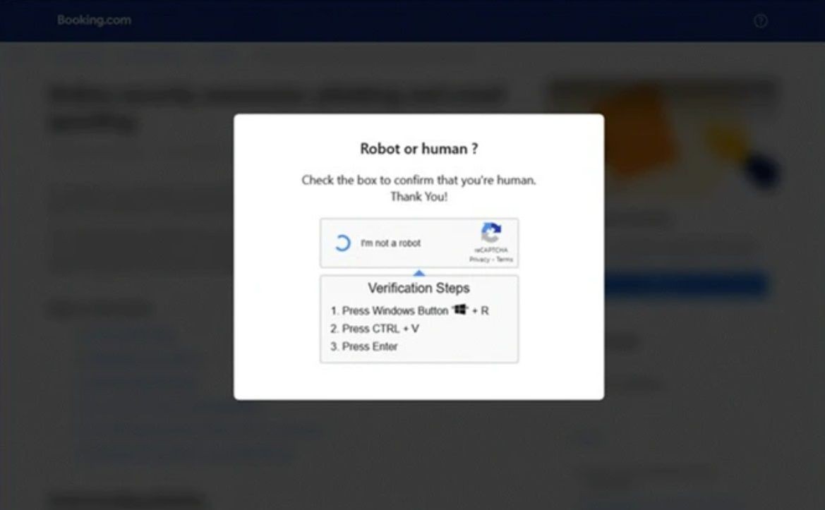 Ví dụ về trang web lừa đảo Booking.com từ Microsoft Threat Intelligence