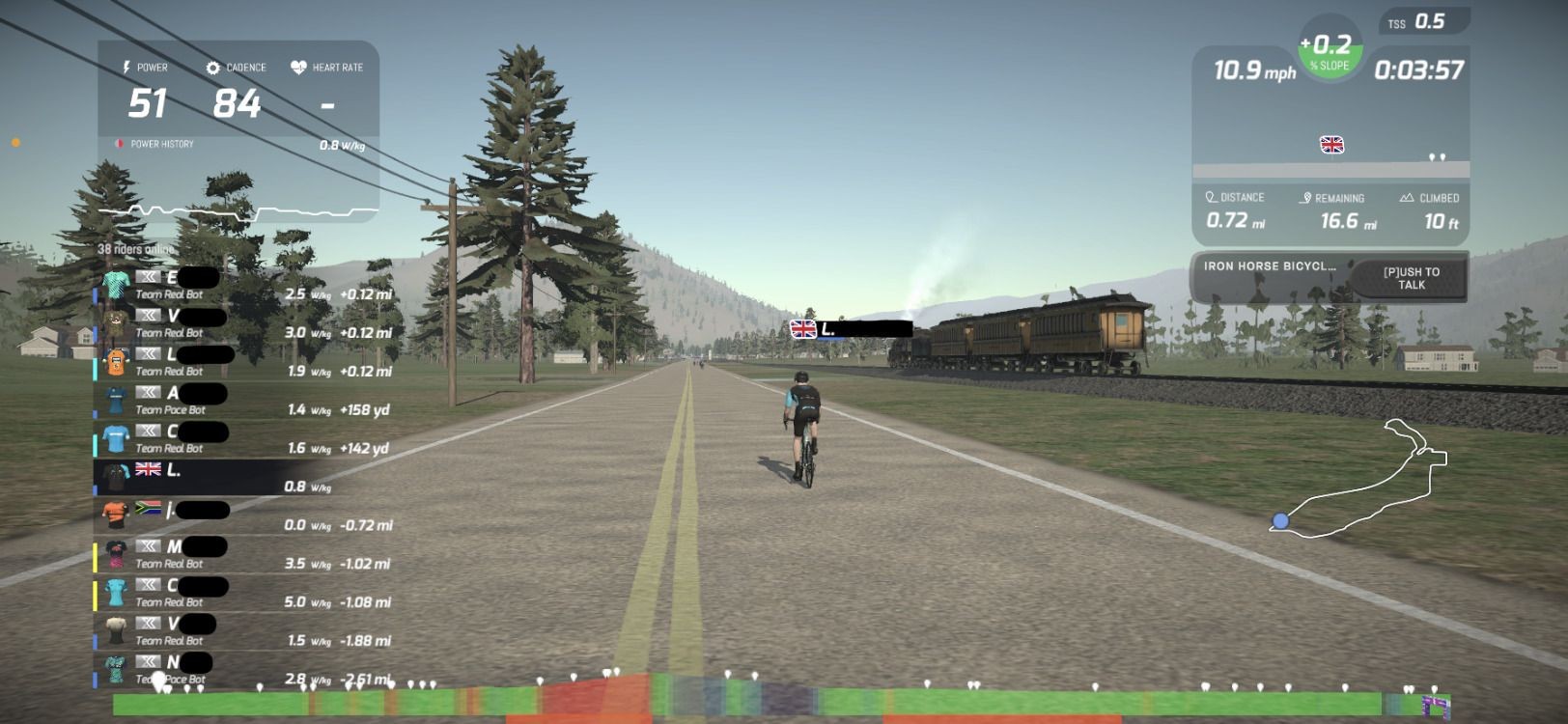 Wahoo RGT app Iron Horse ride