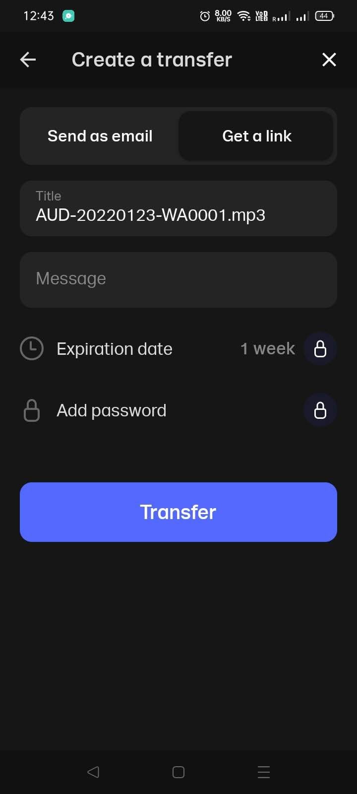 WeTransfer chuyển trang