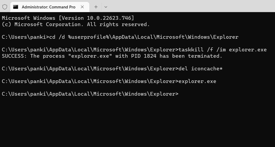 Xây dựng lại bộ nhớ đệm biểu tượng trên Windows