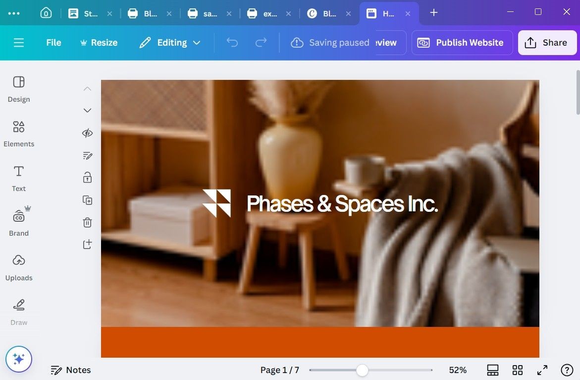 Xây dựng trang web trên Canva