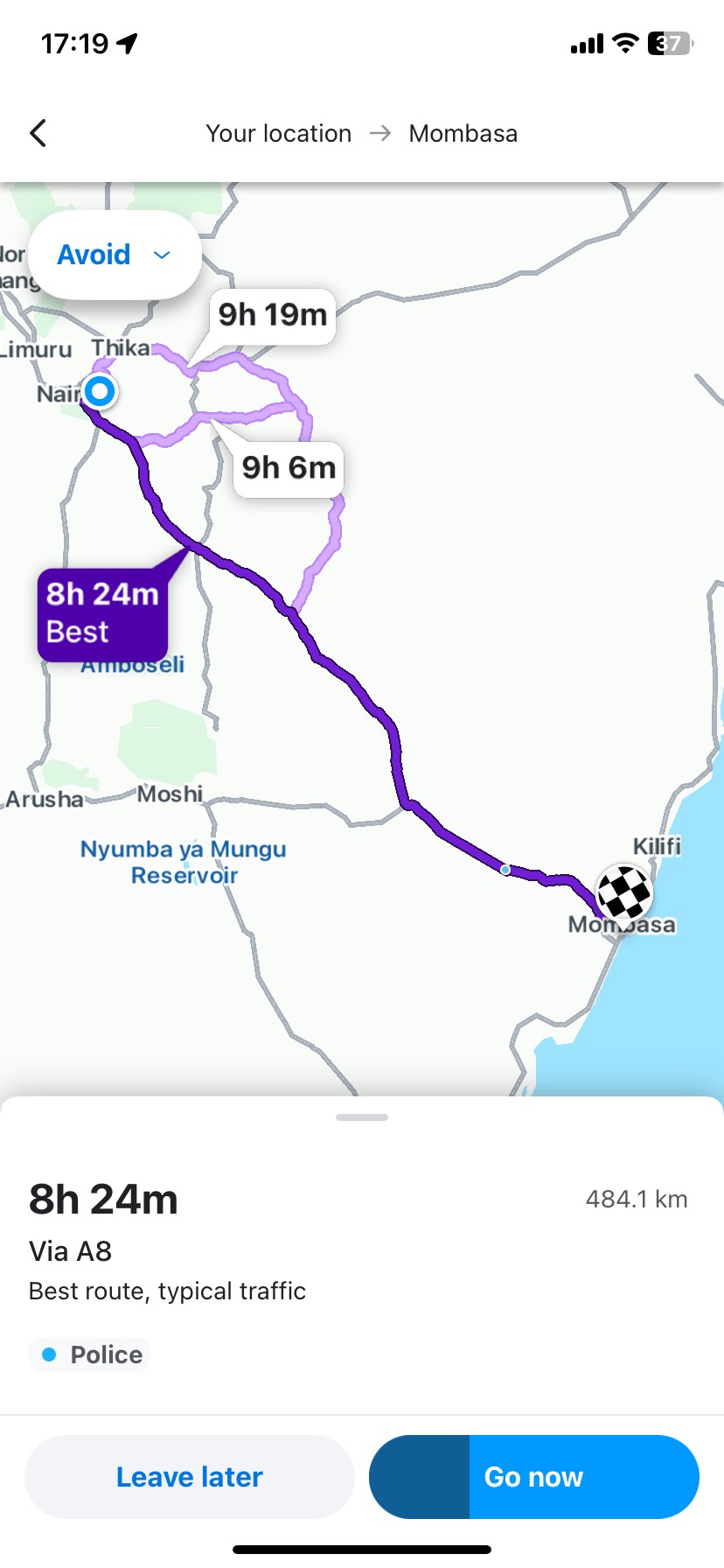 Xem hướng dẫn trong Waze