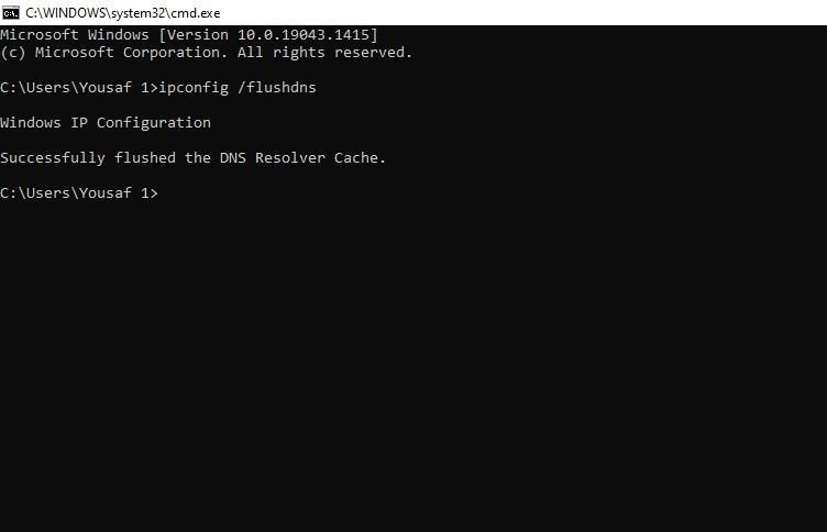 Xóa bộ nhớ cache DNS trong Command Prompt của Windows