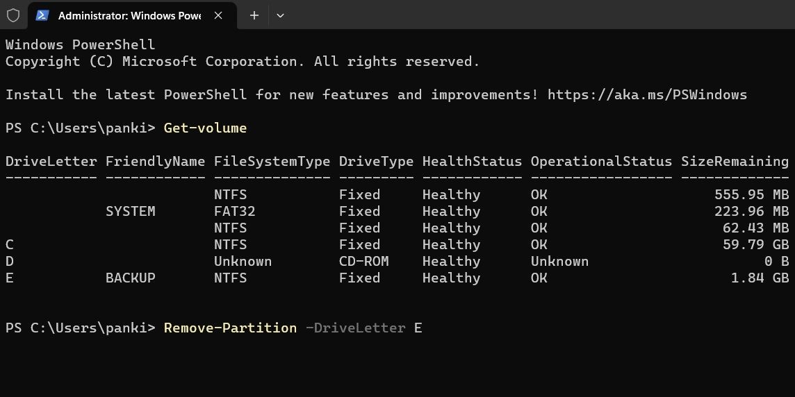 Xóa phân vùng ổ đĩa bằng PowerShell