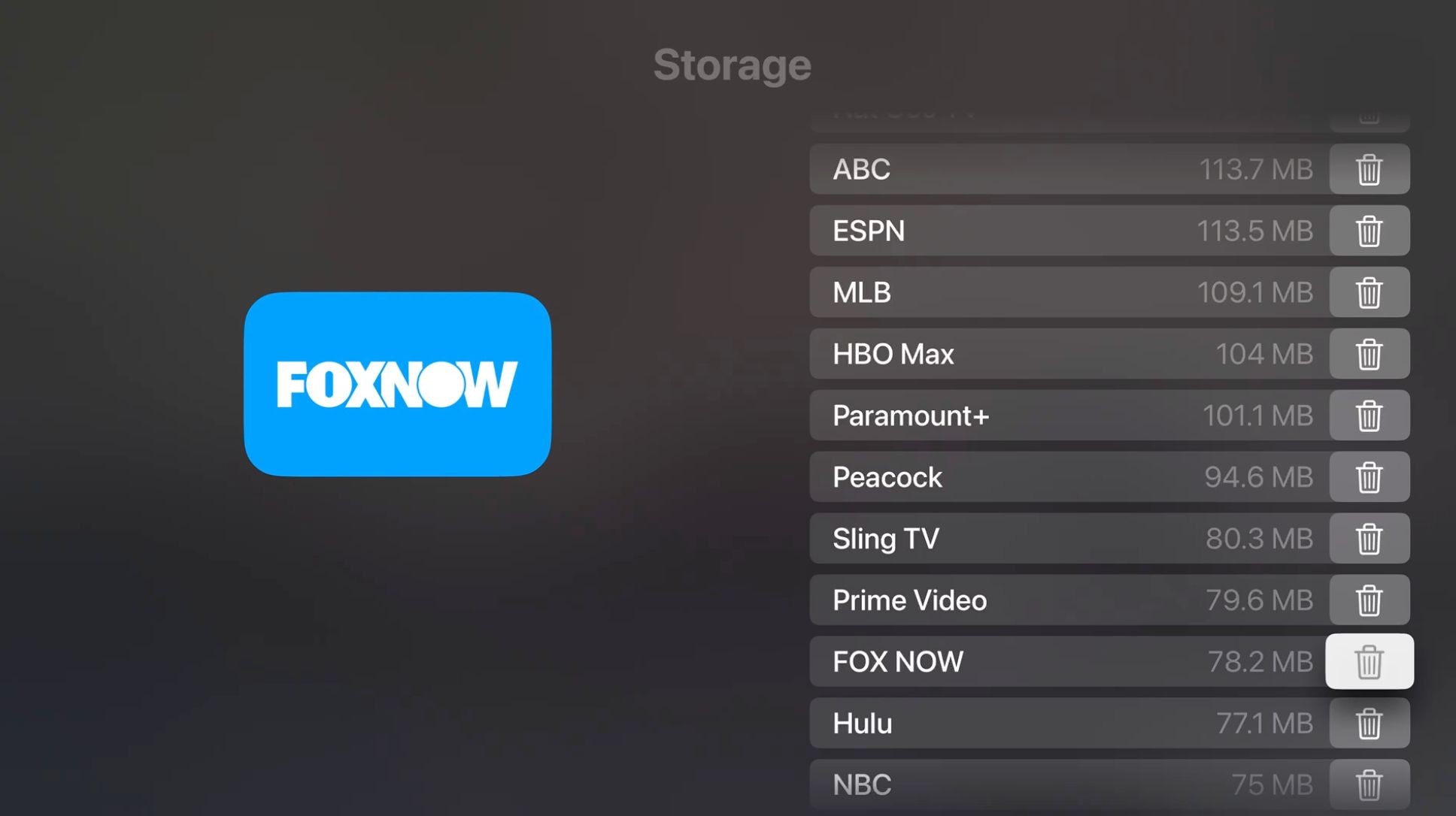 Xóa ứng dụng trên Apple TV
