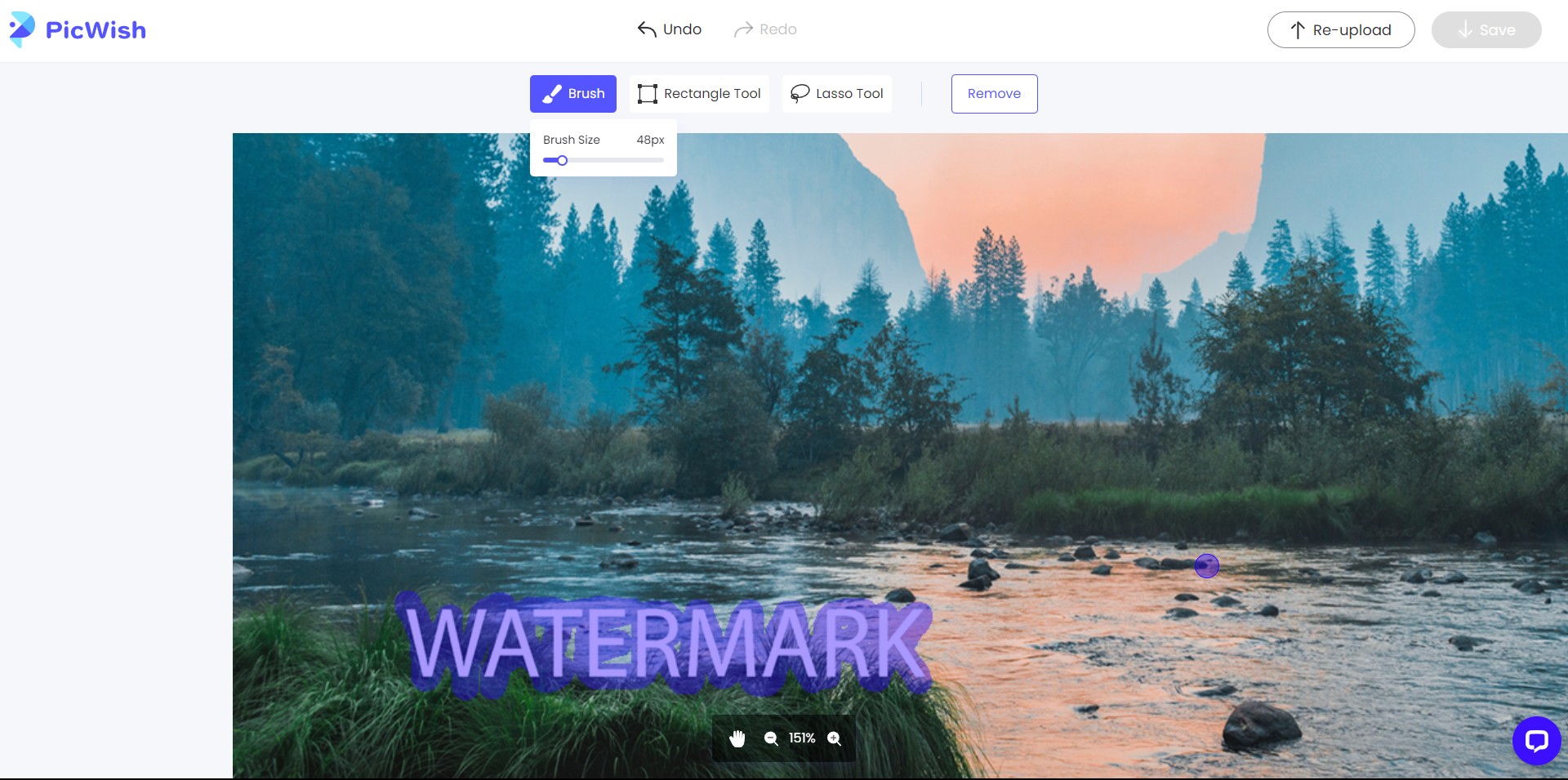 Xóa Watermark Bằng Công Cụ Brush Trong PicWish