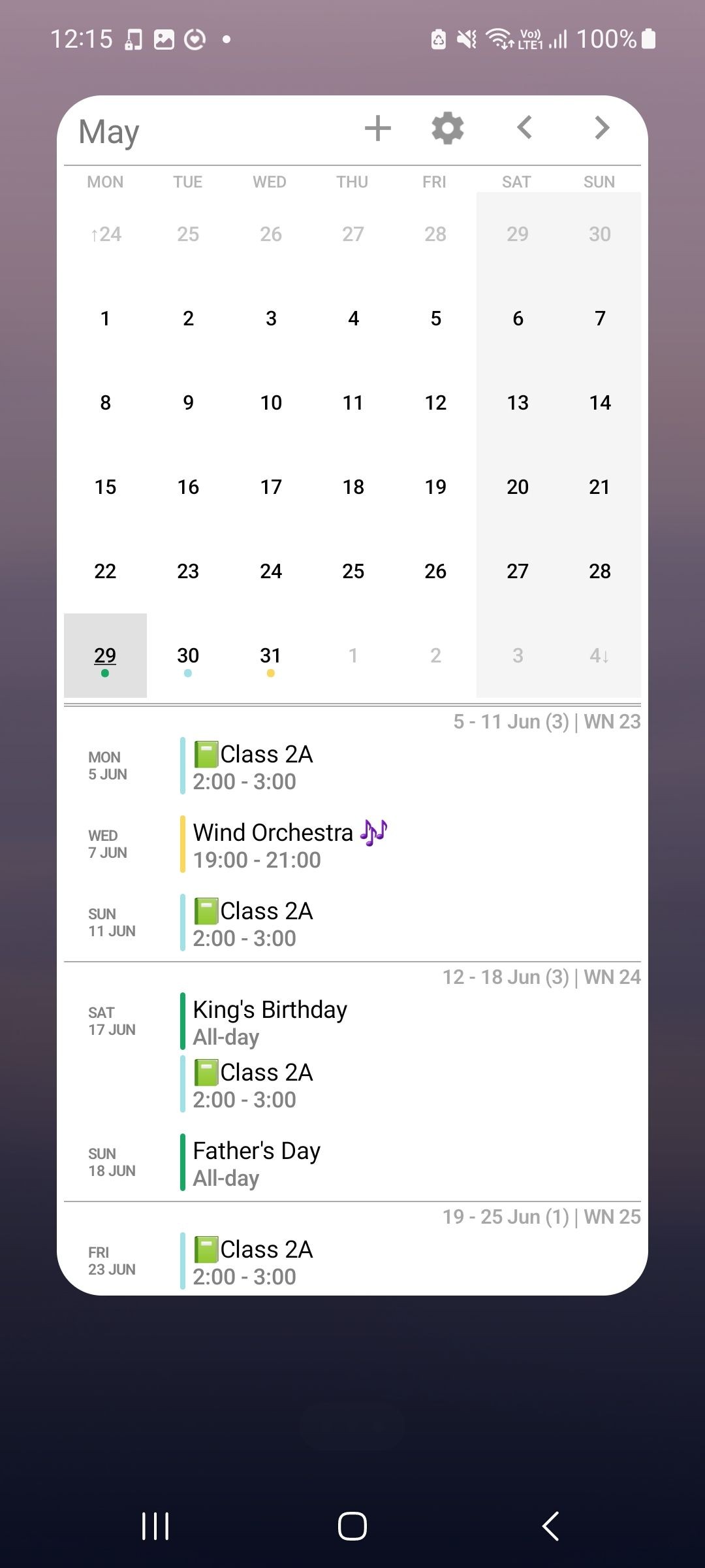 Your Calendar Widget Classic Display with Calendar