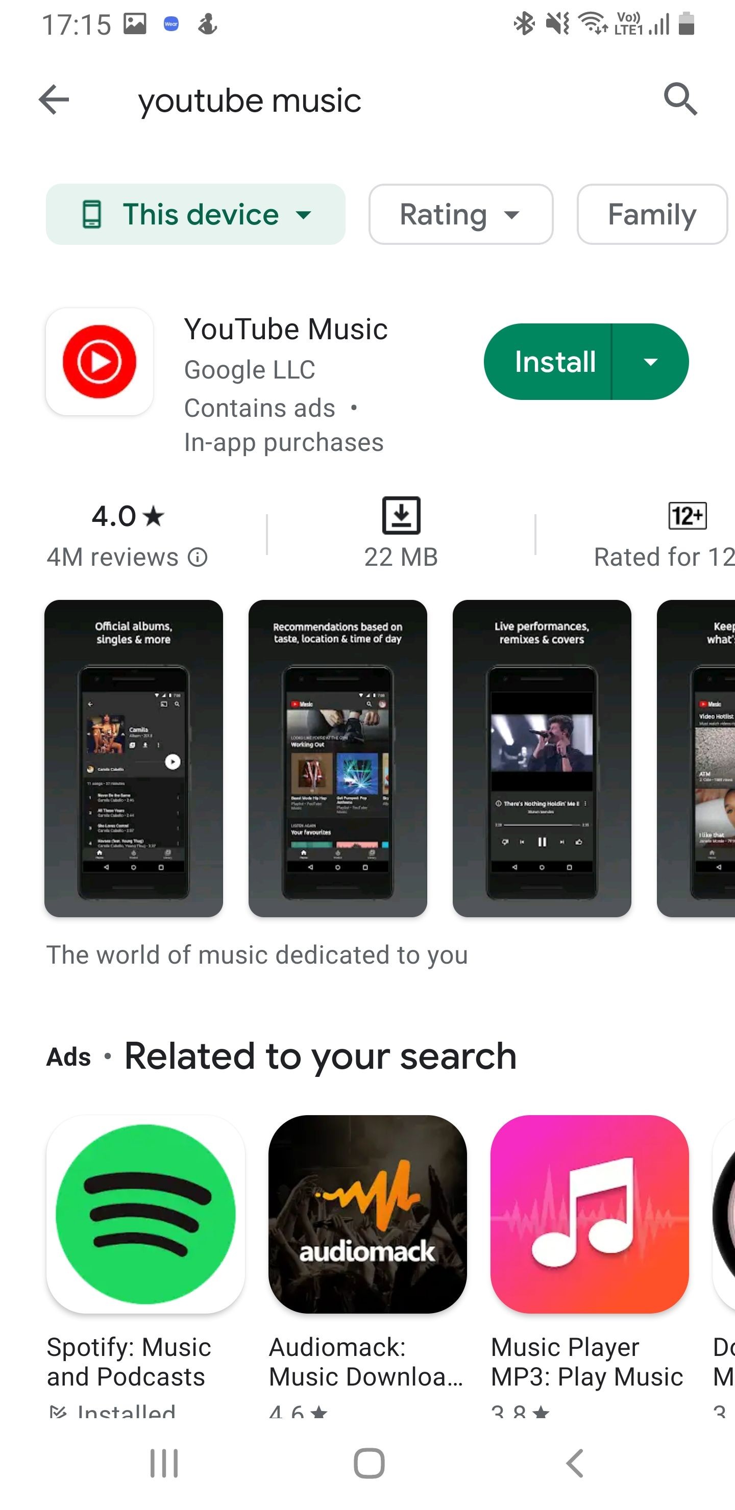 YouTube Music trên Google Play Store